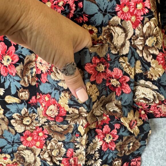 La Bene Vintage Outfit Women’s Large Floral Bohemian Top & Midi Skirt Romantic - Picture 7 of 16